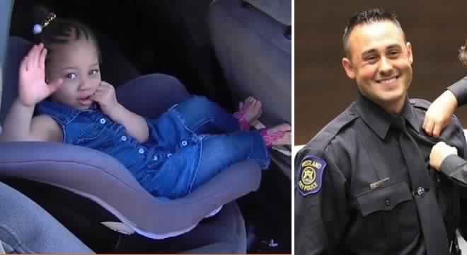 شرطي يشتري مقعد سيارة لطفلة بدل مخالفة والدها
