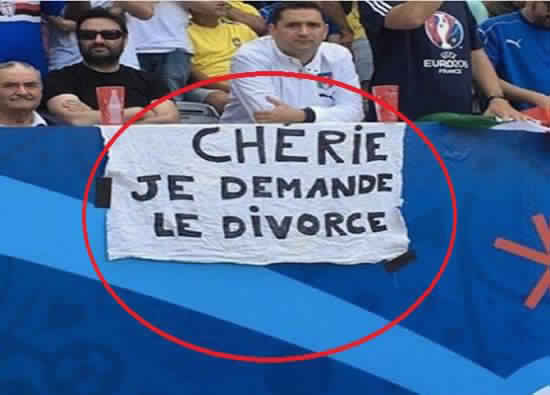 مشجع فـ”يورو2016″ طلب الطلاق بمدرجات الملعب