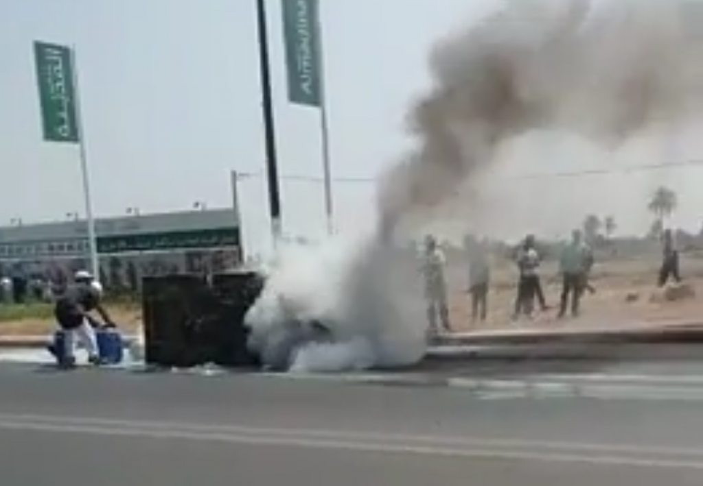 فيديو مثير.. النيران تلتهم “تريبورتور” بطريق اوريكا ونقل سائقه الى مستعجلات مراكش