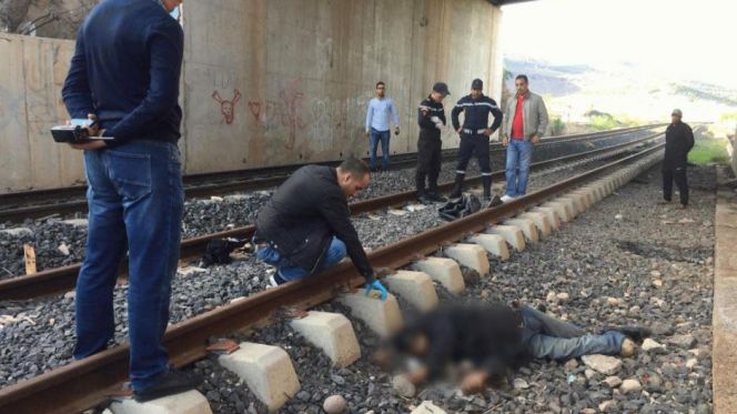 العثور على جثة شخص مجهول الهوية فوق سكة حديدية بالناظور +صور