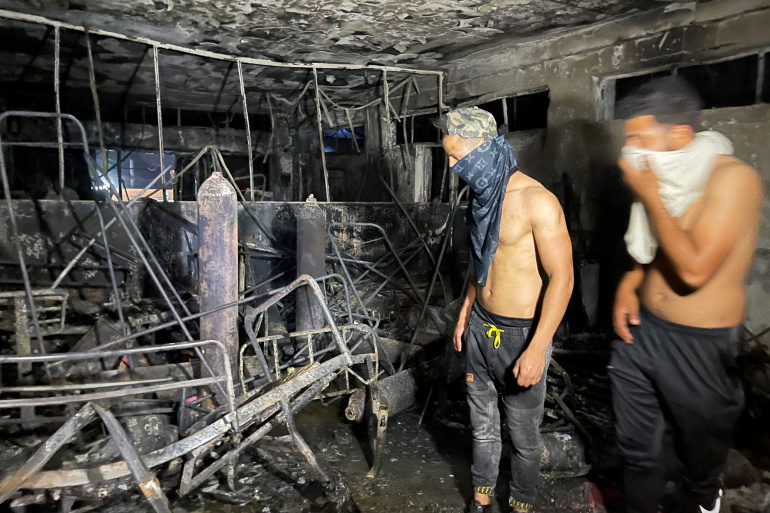 ارتفاع عدد ضحايا حريق في مستشفى بغداد