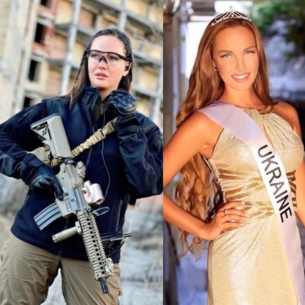ملكة جمال اوكرانيا السابقة تحمل السلاح دفاعا عن بلدها