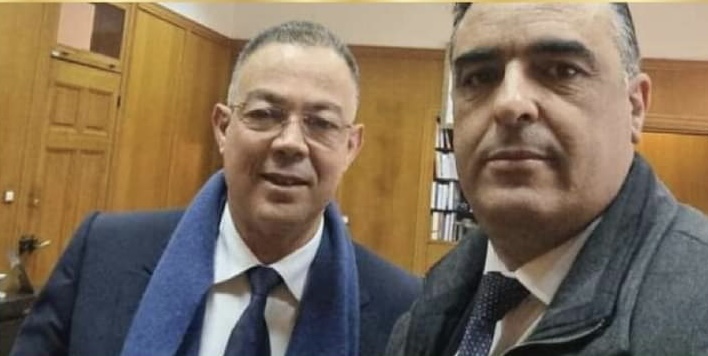 طارق طه رئيس جماعة سيدي بوعثمان في جلسة عمل مع الوزير فوزي لقجع