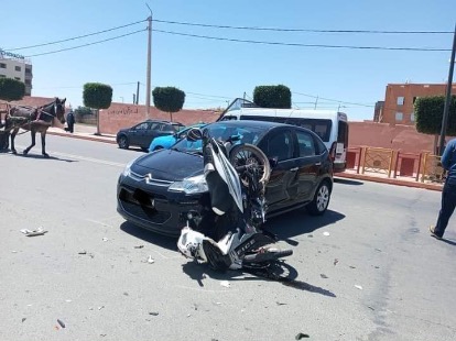 حادثة سير بشيشاوة ترسل سائق دراجة نارية الى مستعجلات المركب الإستشفائي بمراكش في حالة حرجة