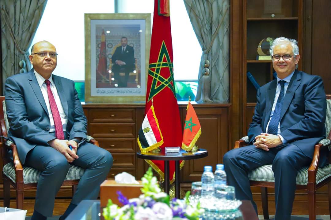 نزار بركة وزير التجهيز والماء يستقبل السفير المصري بالمغرب