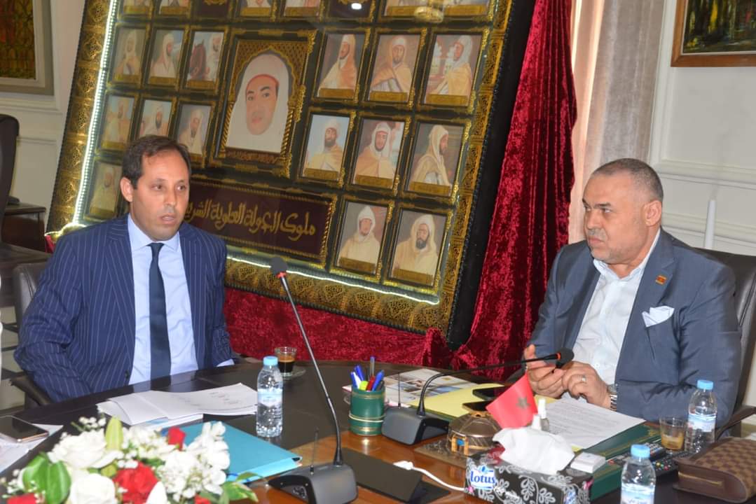 لقاء عمل يجمع المدير العام للمكتب المغربي للملكية الصناعية والتجارية ورئيس غرفة التجارة والصناعة والخدمات لجهة الدار البيضاء سطات