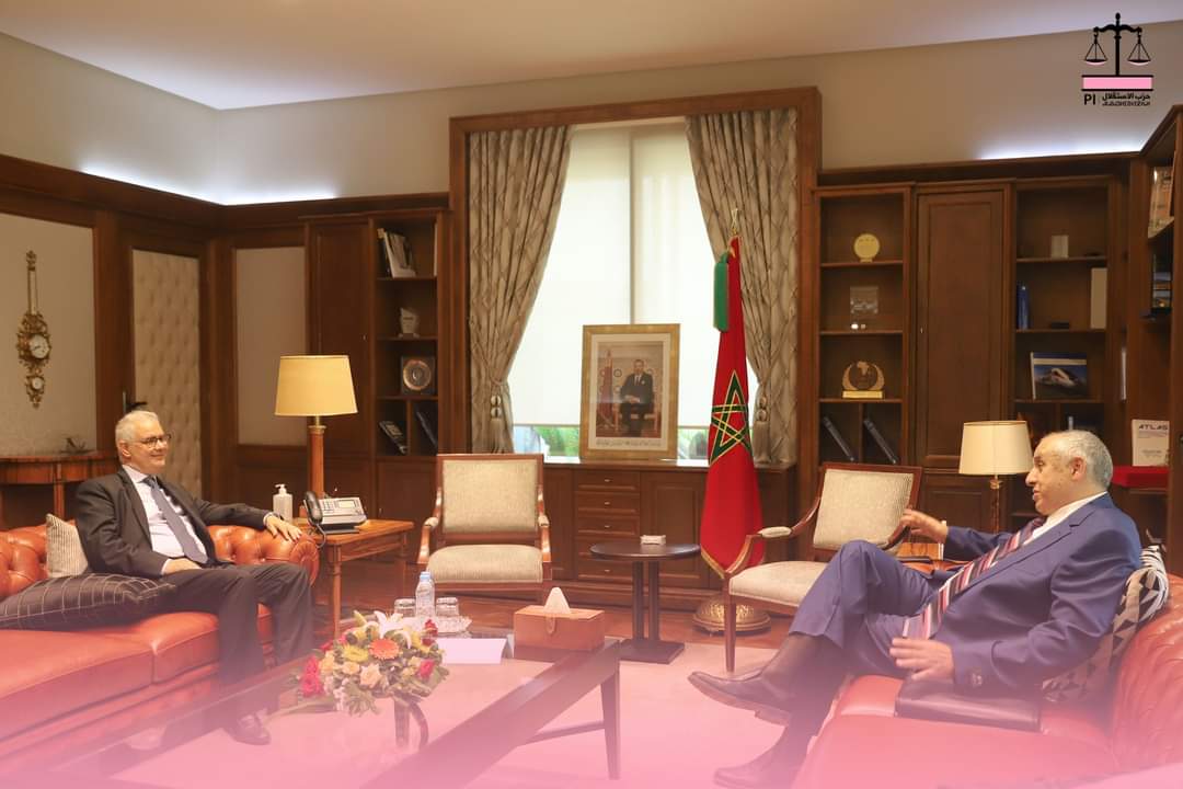 الوزير نزار بركة يستقبل المنصوري برلماني إقليم الرحامنة