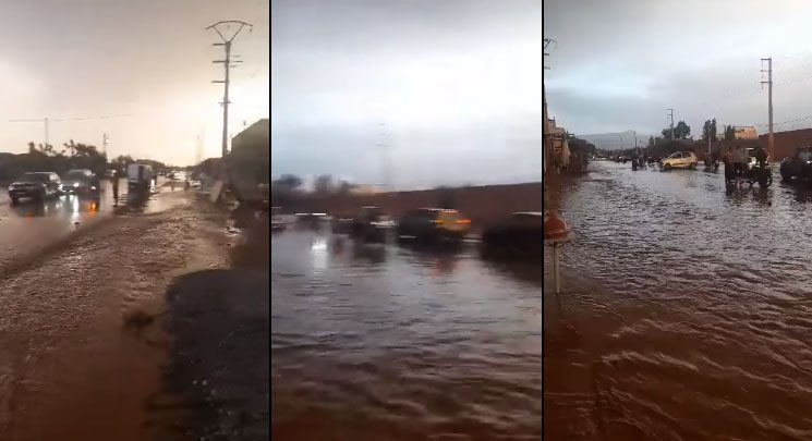 الفيضان يقطع الطريق الرابطة بين اوريكة و مراكش يستنفر السلطات