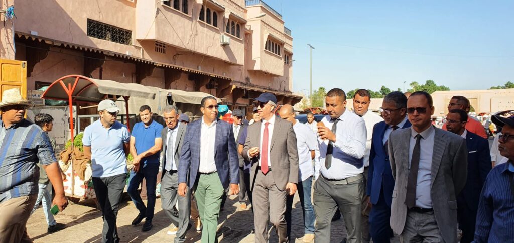 والي الجهة والدكتور حنيش نائب العمدة يقومان بزيارة  تفقدية لبعض مشاريع برنامج تثمين المدينة العتيقة مراكش