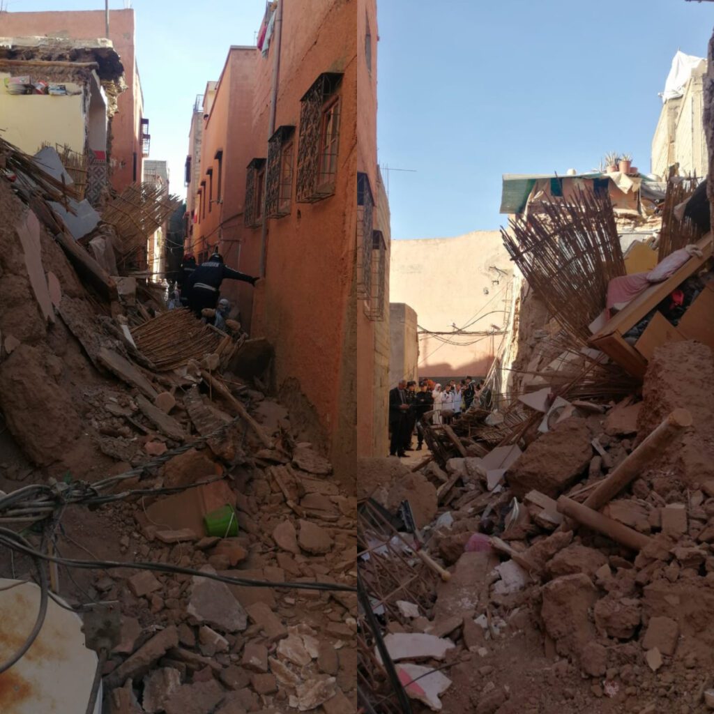 اصابة طفلة صغيرة جراء انهيار منزل بمراكش