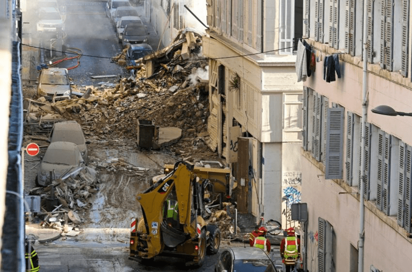 انهيار مبنى من أربعة طوابق في مدينة مرسيليا