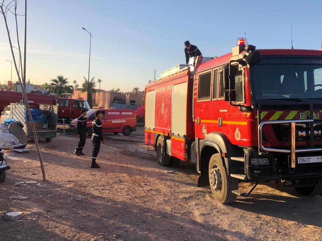 خسائر مادية جسيمة جراء اندلاع حريق بمستودع قبالة سوق الخميس بمراكش
