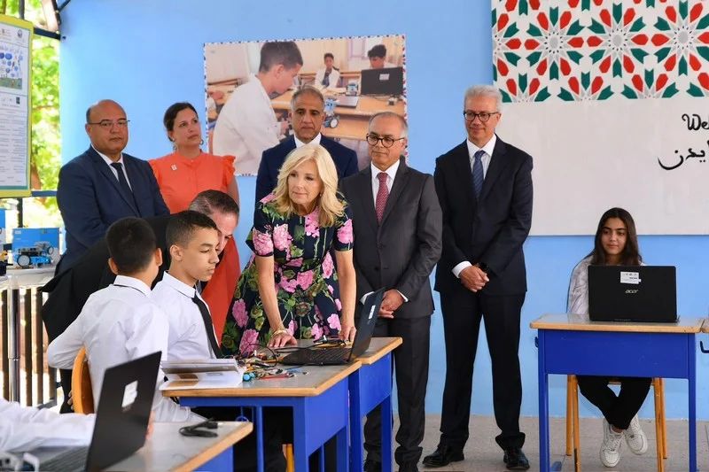 جيل بايدن تزور الثانوية الإعدادية ابن العريف بمراكش