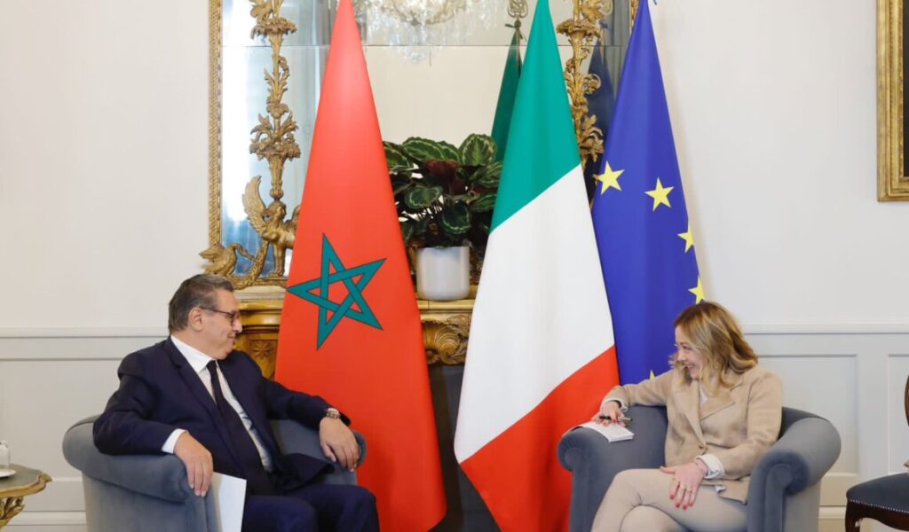 أخنوش يتباحث بروما مع رئيسة الوزراء الإيطالية