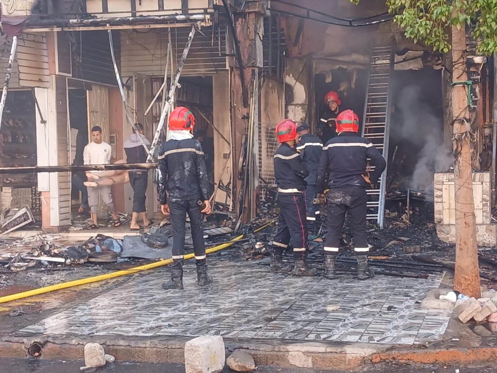 امن مراكش يفك لغز حريق محلات تجارية بشارع الاحباس ويوقف المتورط
