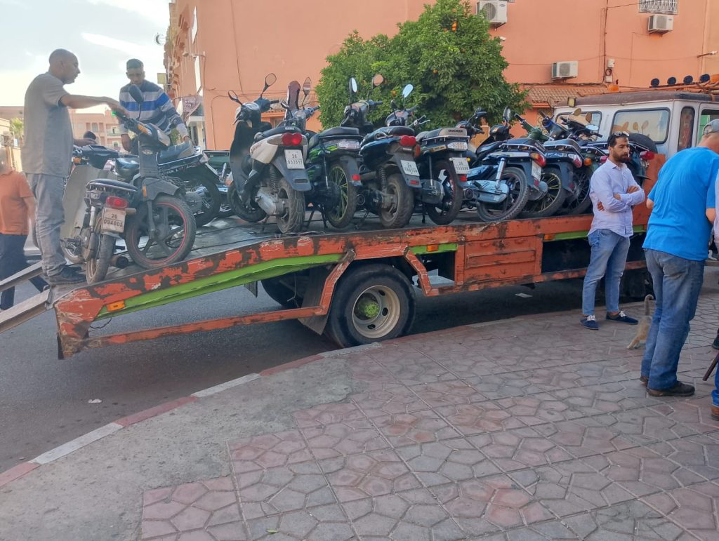 حجز 30 دراجة نارية مخالفة للقانون في حملة امنية بمراكش