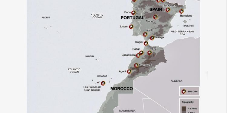 ملف الترشيح المشترك لمونديال2030.. الـ”فيفا” تنشر عبر موقعها الرسمي خريطة المغرب كاملة متضمنة الأقاليم الجنوبية للمملكة