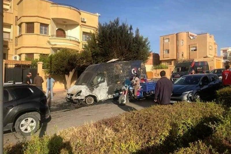 حريق يأتي على سيارة لنقل الأموال بوجدة