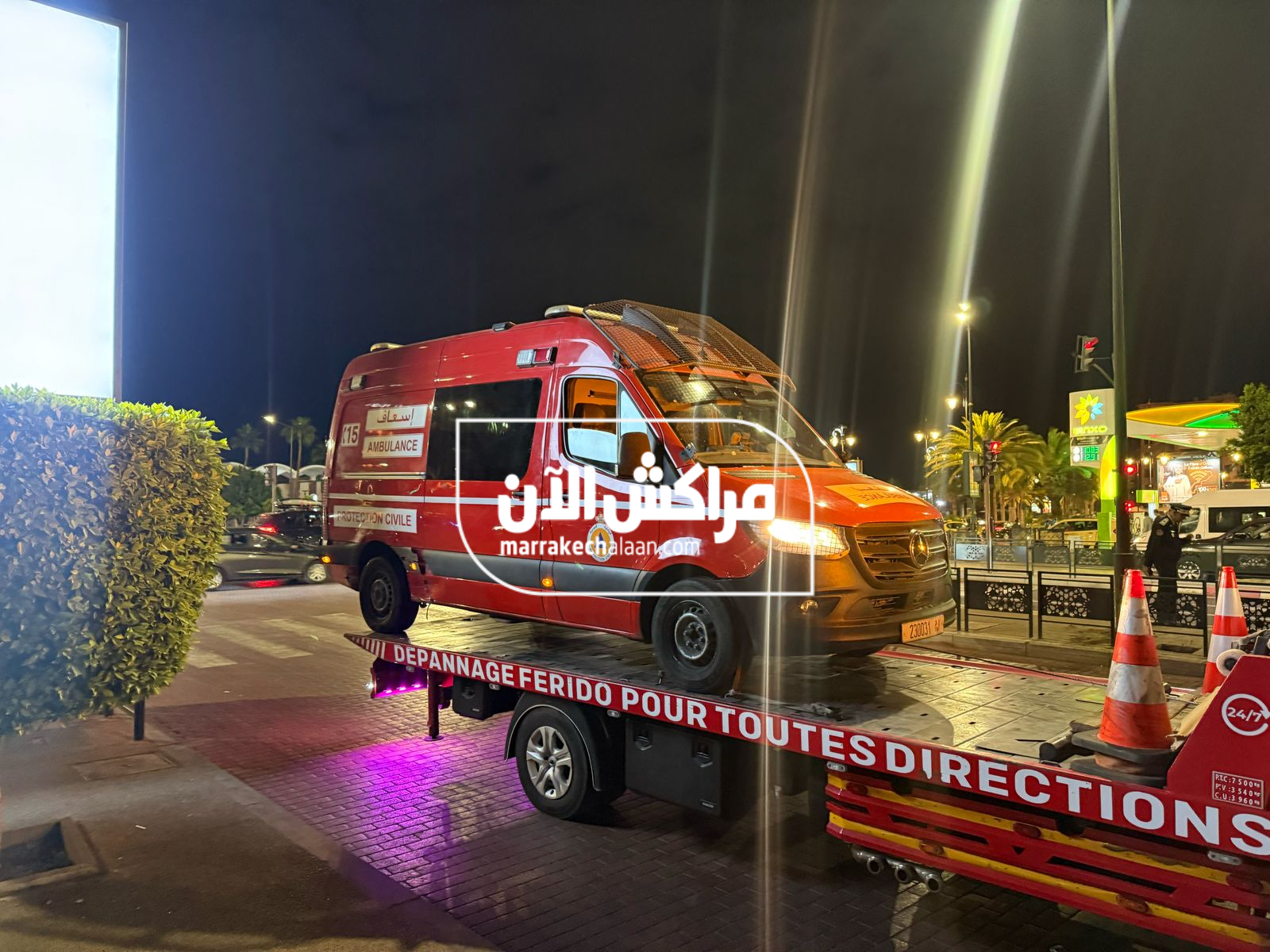 عاجل.. اصطدام عنيف بين سيارة أجرة وسيارة اسعاف بحي جيليز بمراكش +صور