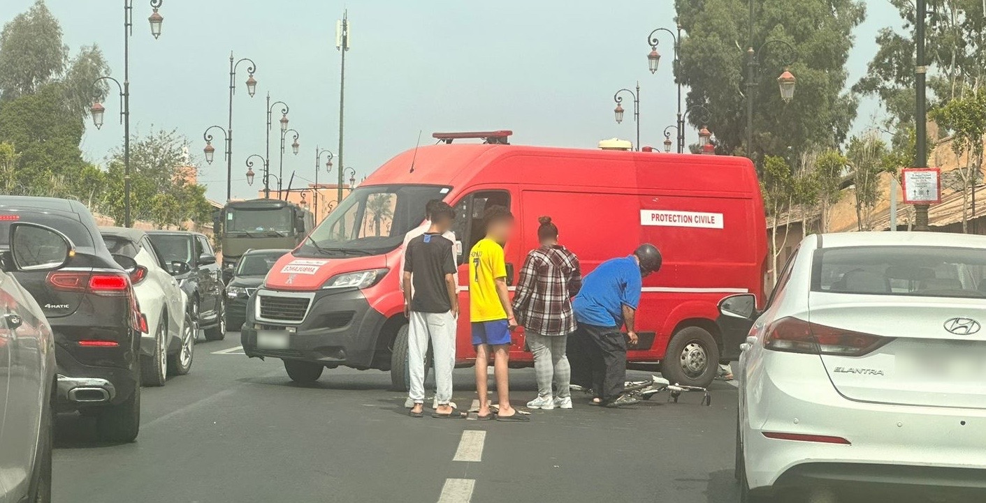 حادث سير جديد بشارع كماسة يرسل سائق دراجة نارية الى مستعجلات مراكش