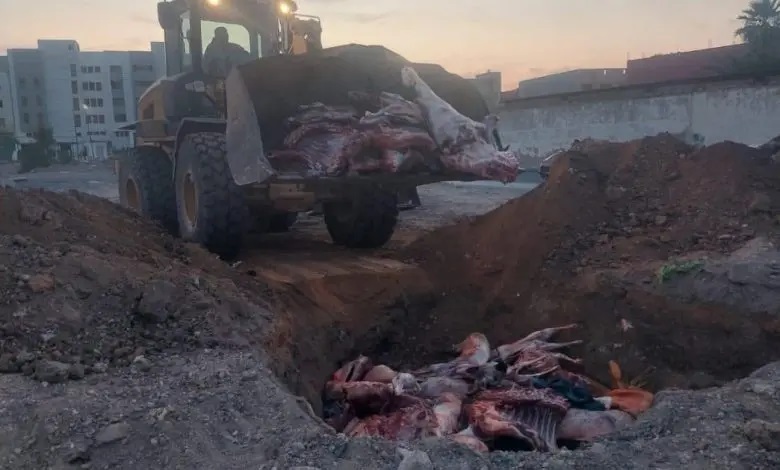 حجز 3.7 طن من اللحوم الحمراء الفاسدة في حملة أمنية