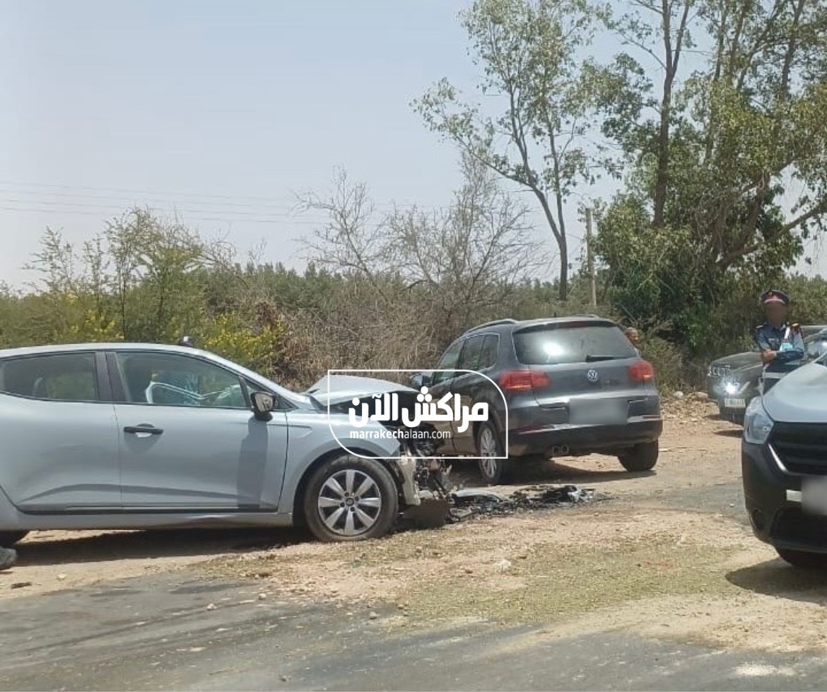 حادث سير خطير بين مراكش والأوداية إثر اصطدام 4 سيارات