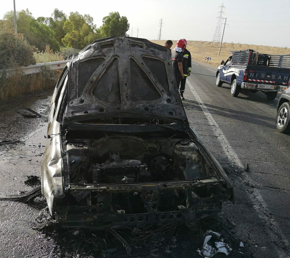 نجاة مهاجرين مغربيين من حريق سيارة مروع بخريبكة