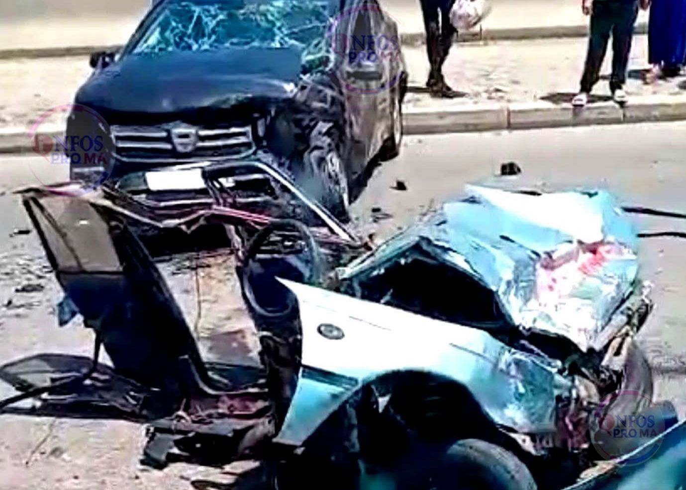 بالصور.. حادث سير مروع بطنجة يخلّف أربعة مصابين وإصابة رجل أمن