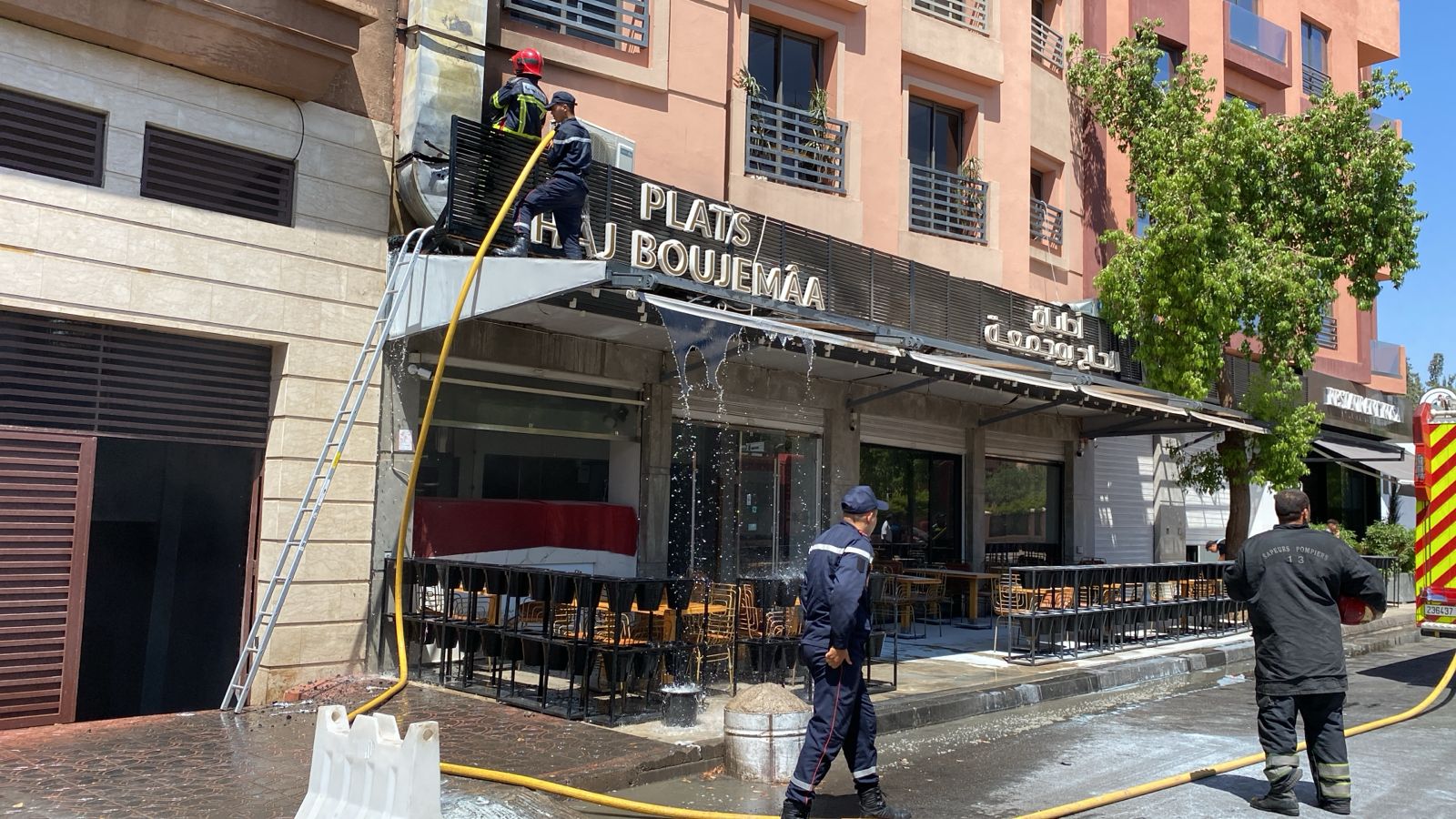 حريق بمدخنة مطعم بستنفر امن مراكش