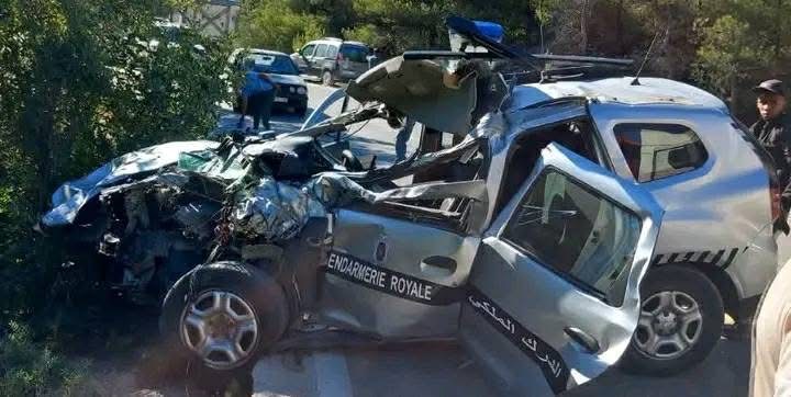 اصطدام بين سيارة درك وشاحنة يخلّف إصابات خطيرة بإقليم الفحص أنجرة