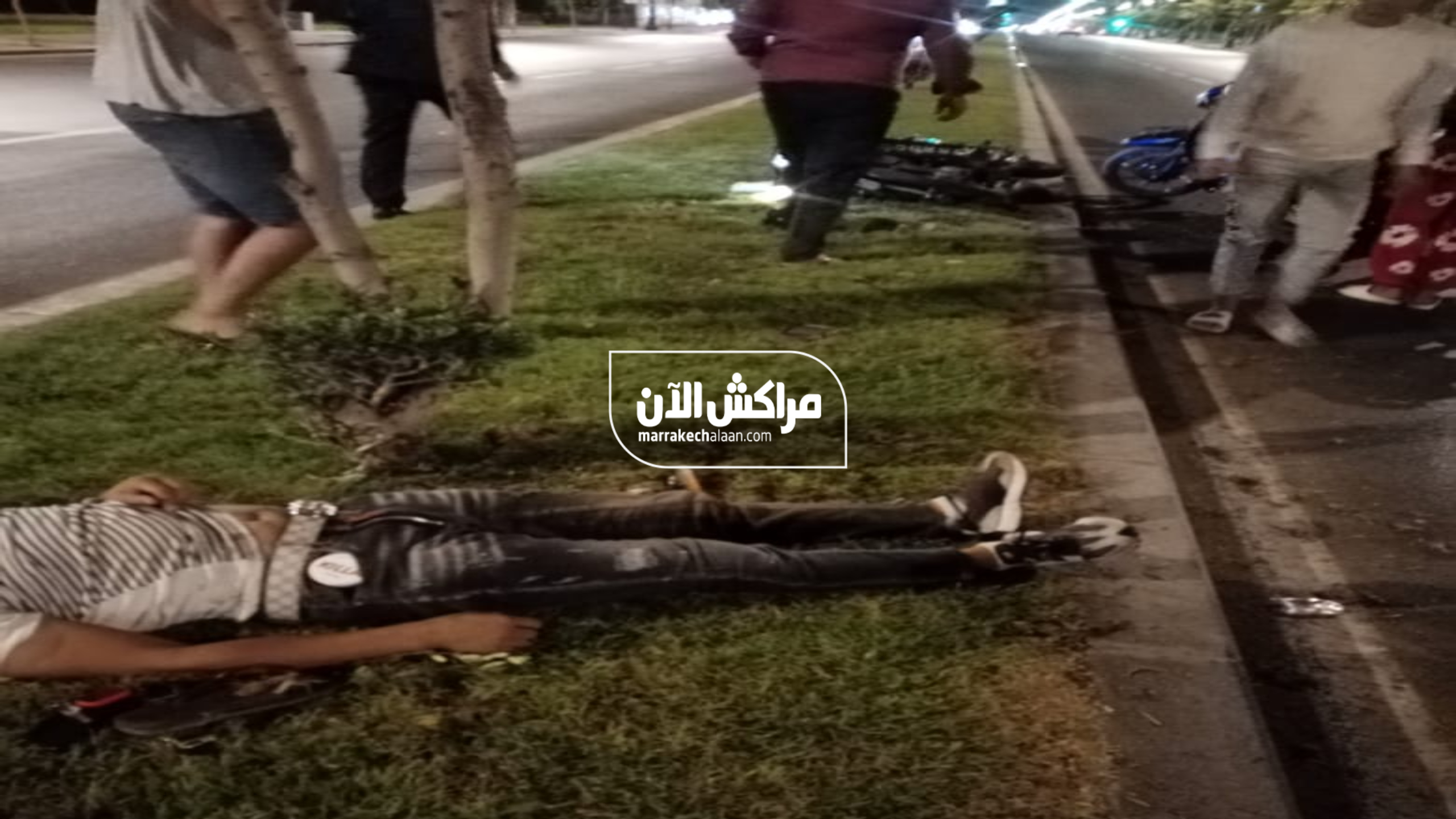 السكر الطافح يتسبب في حادث سير خطير ويخلّف إصابة سائق دراجة نارية بمراكش +صور