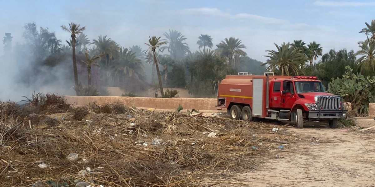 اندلاع حريق مهول في واحتين نواحي زاكورة يأتي على أشجار النخيل