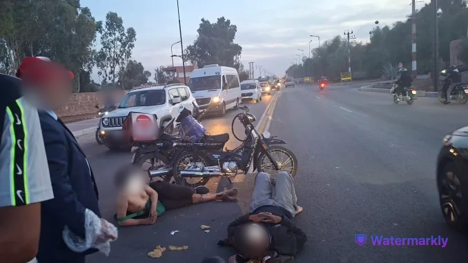 اصطدام عنيف بين دراجتين ناريتين يسفر عن إصابات بليغة وإحداها حرجة بمراكش
