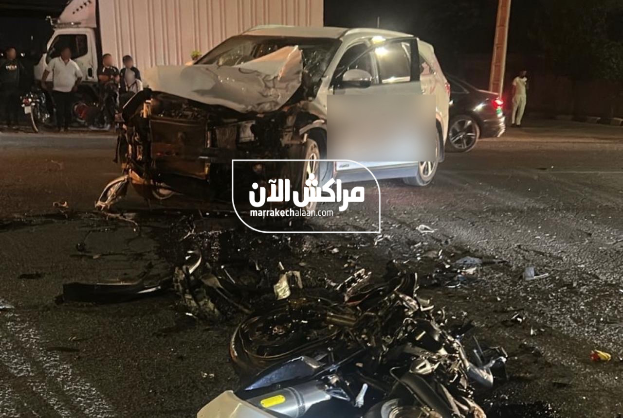 عاجل.. مصرع شاب في اصطدام دراجة نارية بسيارة بأبواب مراكش +صور