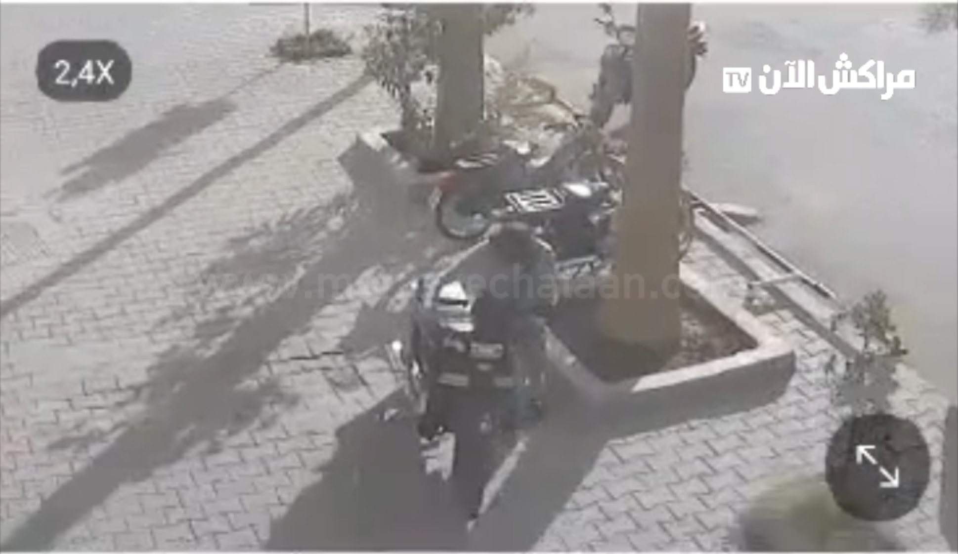 مراكش.. لص يسرق دراجة نارية بإقامة الابرار بحي المحاميد +فيديو