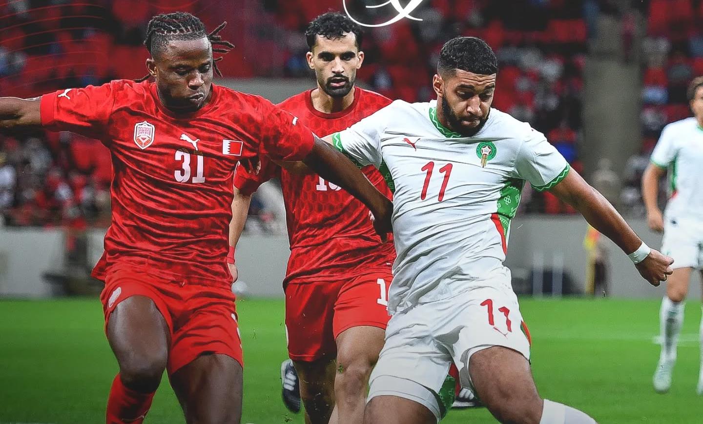 المغرب والبحرين.. شوط أول ينتهي بلا أهداف