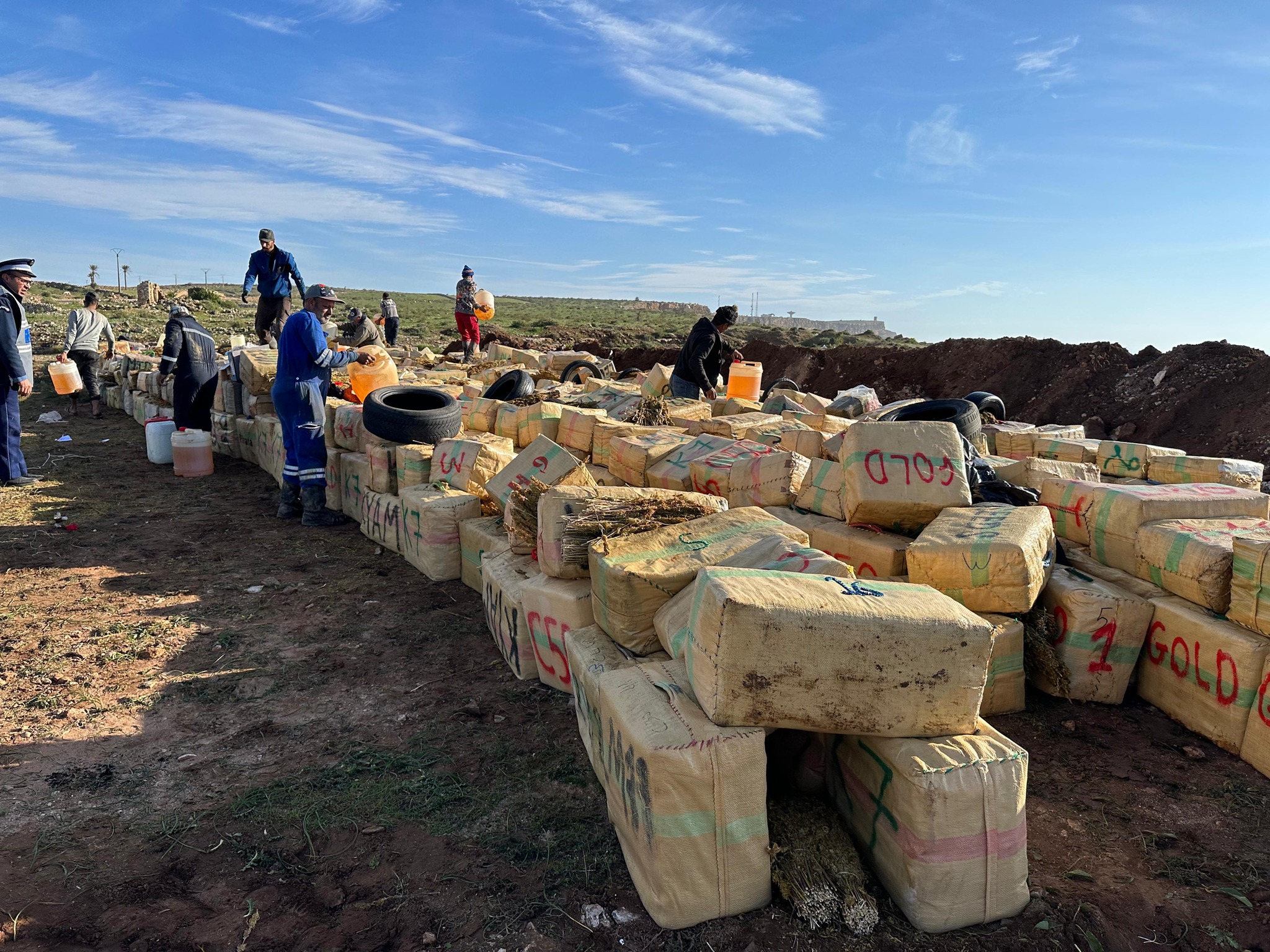 تفاصيل عملية إتلاف أطنان من الكيف والحشيش و”القرقوبي” و”الكوكايين” بآسفي +صور