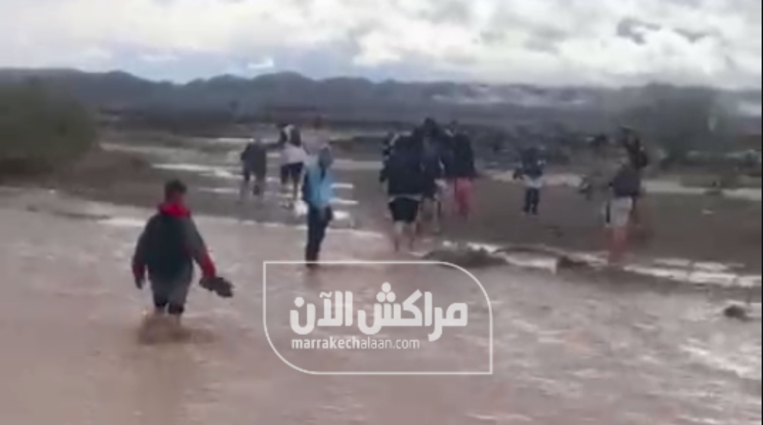 بالفيديو اقليم مراكش.. سيول بدوار الحرش تقطع الطريق الرئيسية وتثير مخاوف الساكنة على سلامة التلاميذ