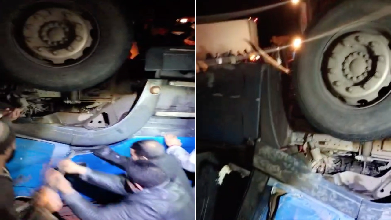 بسبب الأمطار.. انقلاب شاحنة “حديد” في منعرج بين تغدوين وتيشكا باقليم الحوز