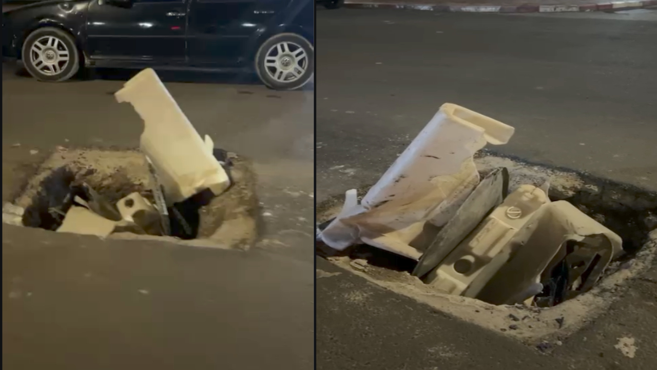 بالفيديو.. “حفرة” وسط الشارع بمراكش تُقلق السائقين والساكنة تطالب بالإصلاح