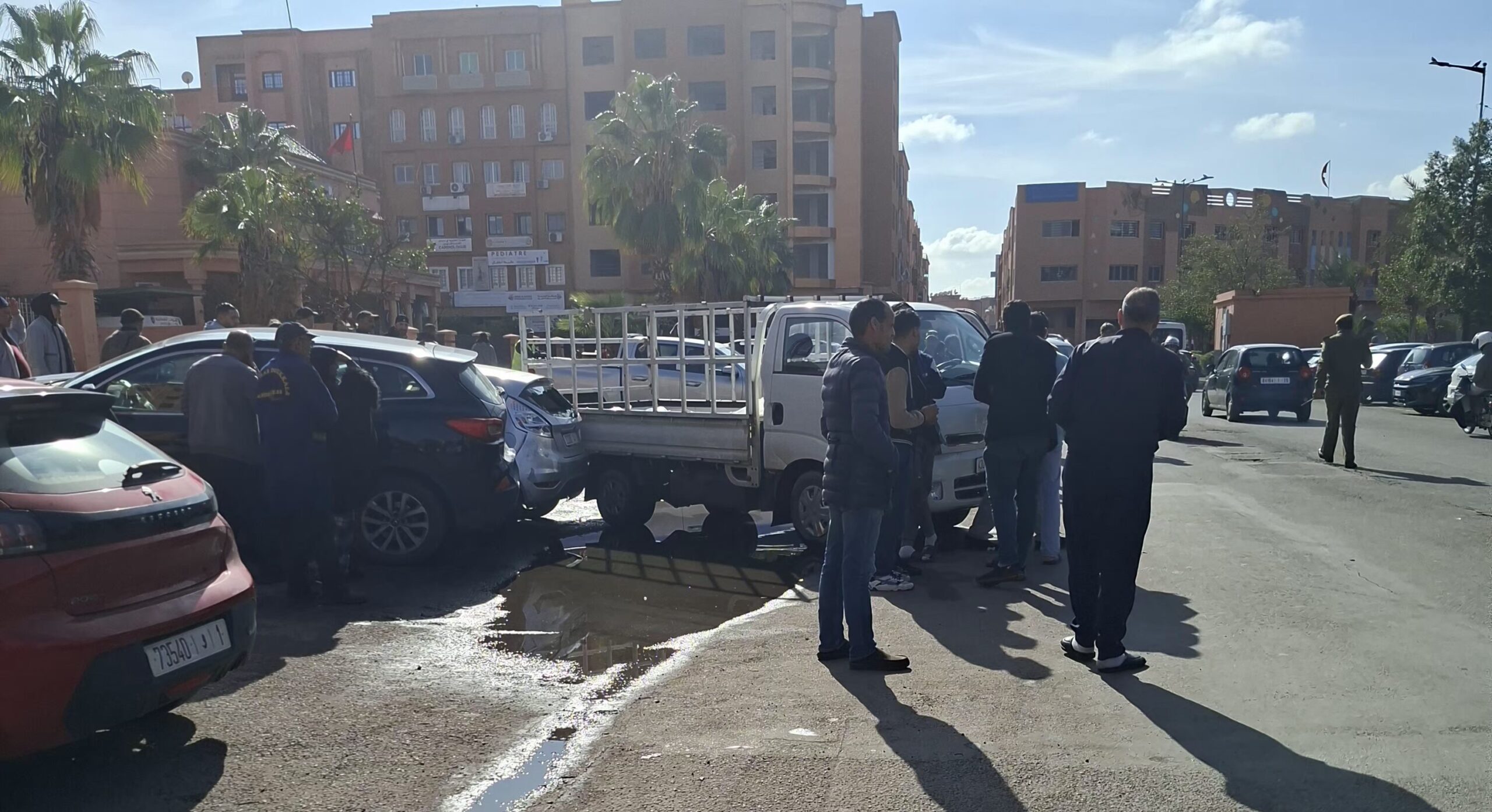 حادثة سير متعددة السيارات بمراكش تخلف إصابة سيدة