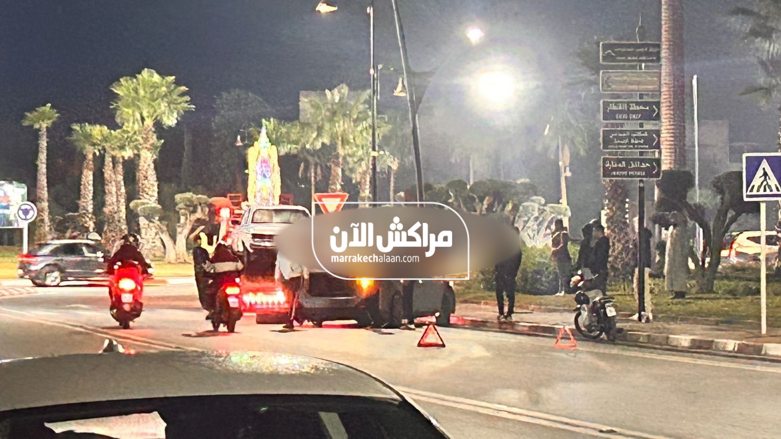 عاجل.. السكر الطافح يتسبب في حادثة سير خطيرة بمدارة محمد السادس مراكش