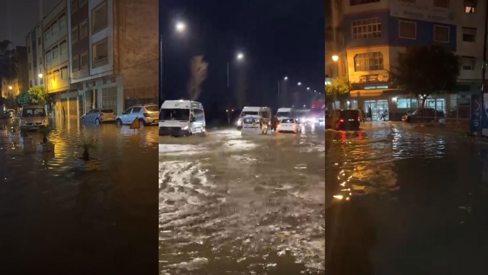 أمطار قوية تغرق أحياء وشوارع طنجة