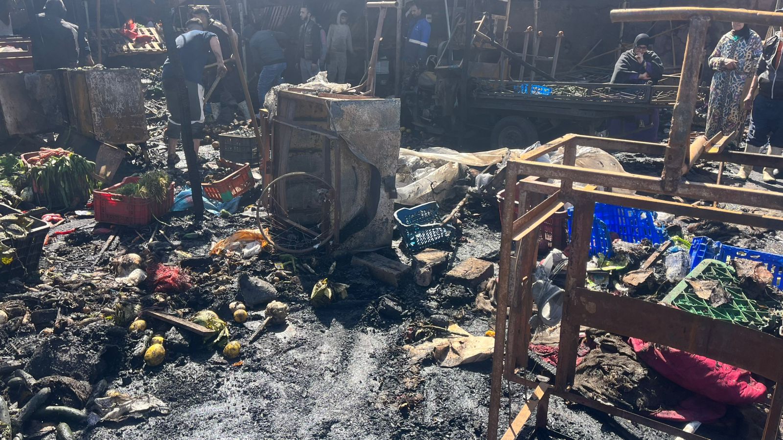 حريق مهول يلتهم سوق الحي الحسني بمراكش ويخلف خسائر مادية فادحة