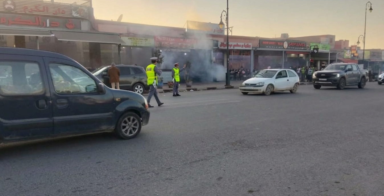 حملة أمنية لضبط مخالفات التوقف وتأمين انسيابية السير بمركز جماعة سيدي بوعثمان