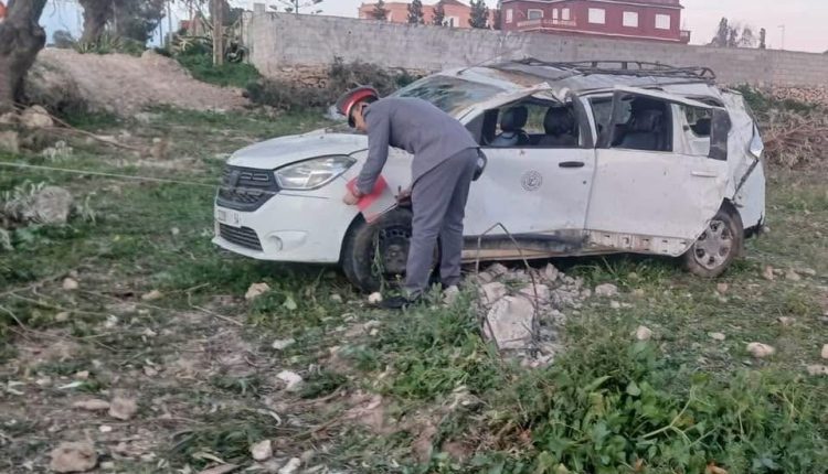 نواحي آسفي.. 8 جرحى في حادثة انقلاب سيارة أجرة بطريق “لالة فاطنة”