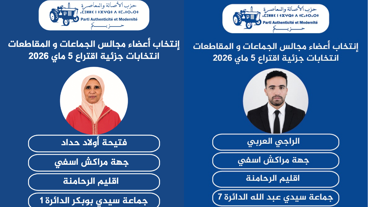 إقليم الرحامنة.. حزب الأصالة والمعاصرة يزكي مرشحيه للانتخابات الجماعية الجزئية