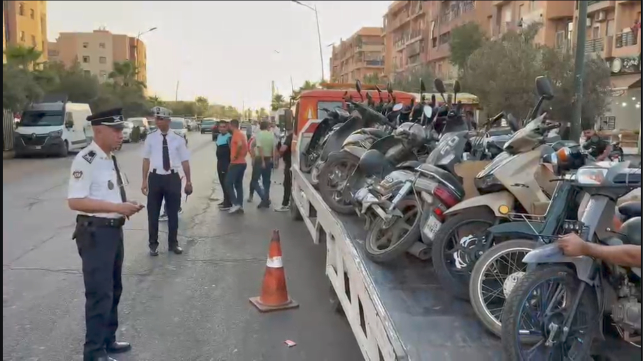 مراكش.. مصالح أمن المنارة تشن حملة واسعة ضد السياقة الاستعراضية وتحجز عشرات الدراجات النارية