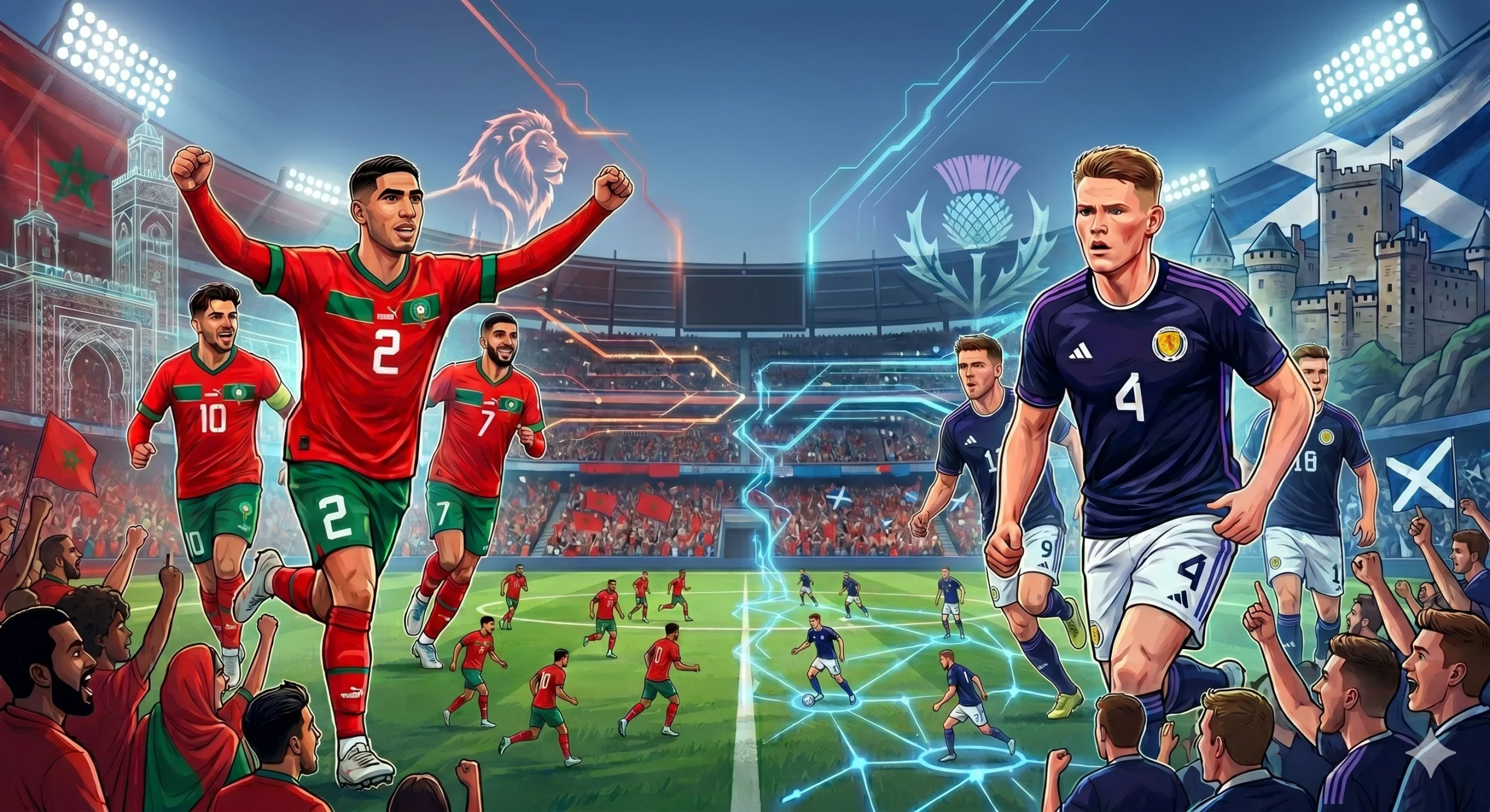 مباراة المغرب واسكتلندا.. الذكاء الاصطناعي يتوقع سيناريو موقعة بوسطن
