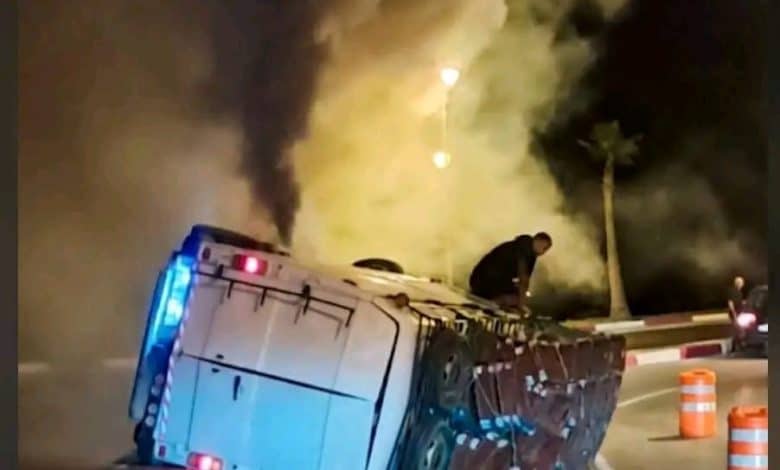 الحسيمة.. حادث انقلاب سيارة نفعية بالقرب من قنطرة إسلي دون خسائر بشرية